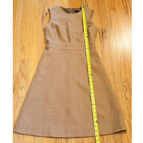 J.Crew Camel Double Serge Wool Fit & Flare Dress Sleeveless Sz 6 - Picture 11 of 11